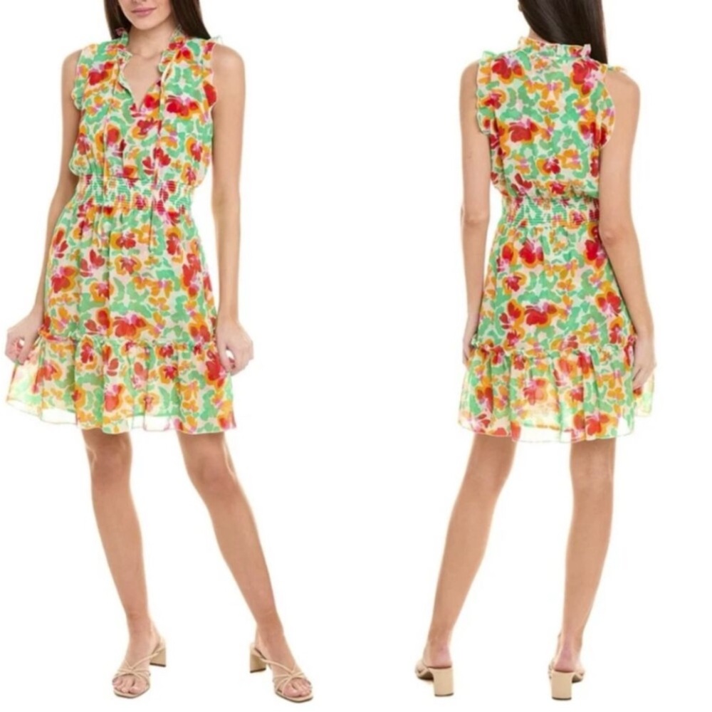 CABI Spirit Boho Dress Style #6216 Floral Ruffle Sleeveless - Size XXL